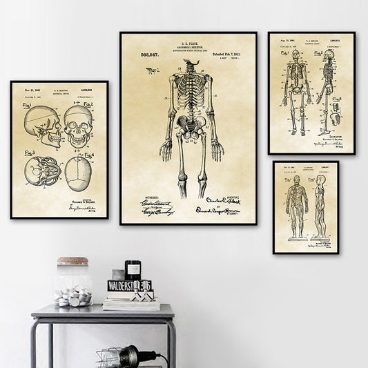 Medical Human Anatomy Musculoskeletal Vintage Art Canvas Painting